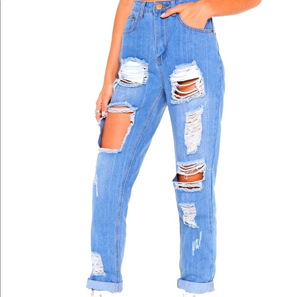 Nasty Gal Denim - ‼️SALE‼️NASTYGAL  distressed mom jeans NWT